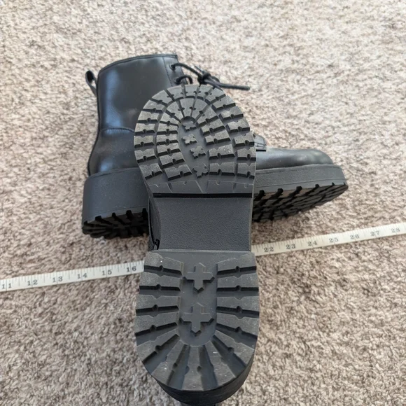 Madden Girl Black Combat Boots - Picture 2 of 5